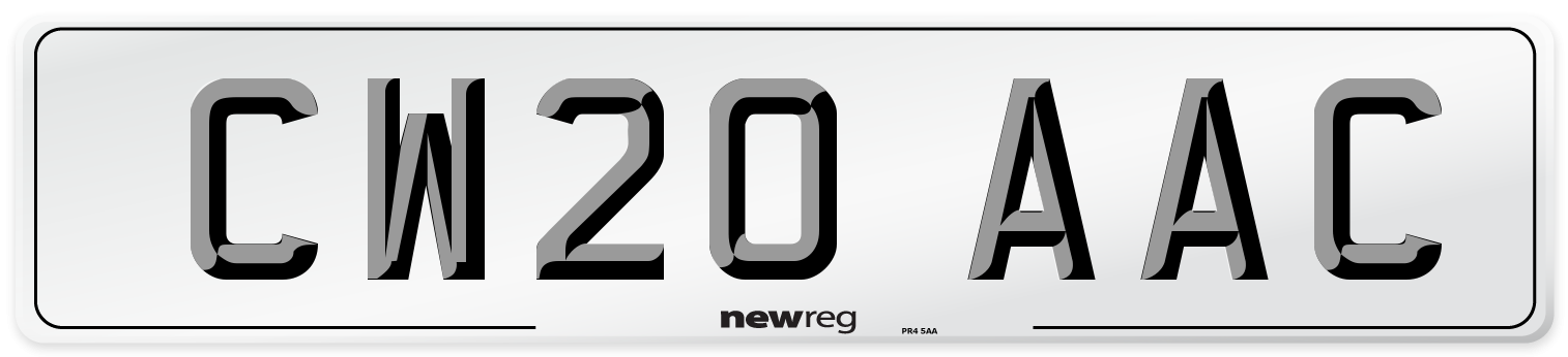 CW20 AAC Number Plate from New Reg